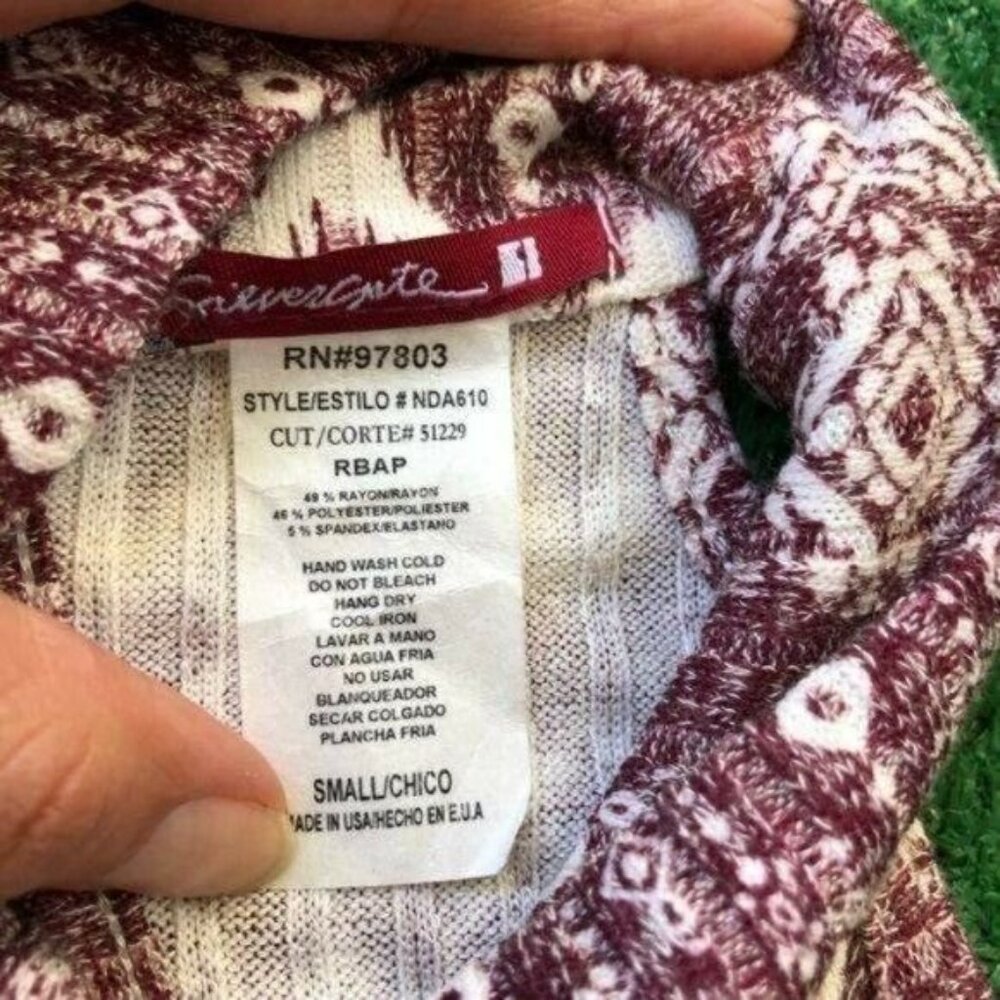 Tribal Print Spring Flowy Mock Neck Dress Casual Summer Outfit Size S - Picture 6 of 7